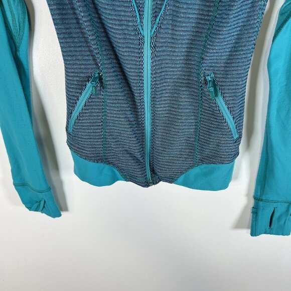 IVIVVA by Lululemon teal zip up athletic jacket girls‎ size 10 Workout - Picture 3 of 8